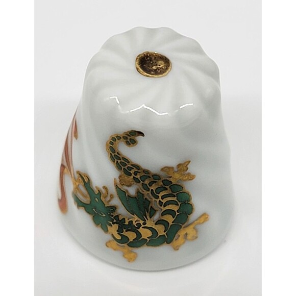 Dragon Scherzer Porcelain Thimble Gold Gilt West Germany Collectible Vintage - Picture 10 of 17
